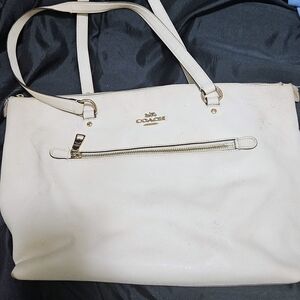 Coach Cream Leather Tote Bag